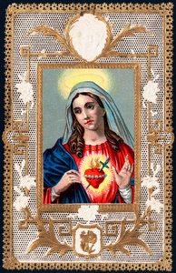 Andachtsbild: Schmerzhafte Muttergottes. Chromolithographie Anfang des 20. Jahrhunderts von Anonymous Anonymous
