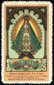 Andachtsbild: Darstellung von Nuestra Señora von Luján, Schutzpatronin von Argentinien, Paraguay und Uruguay von Anonymous Anonymous