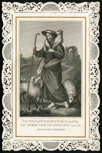 Andachtsbild: Der gute Hirte (Gravur) von Anonymous Anonymous