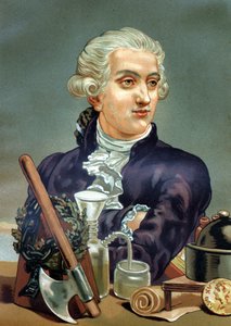 Porträt von Antoine Laurent de Lavoisier (1743 - 1794), französischer Chemiker. nach „La Ciencia y sus Hombres“ von Louis Figuier. Barcelona 1881 von Anonymous Anonymous