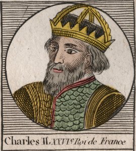 Porträt von Karl II. dem Kahlen (823-877), König von Frankreich - Gravur aus „Instruction sur l