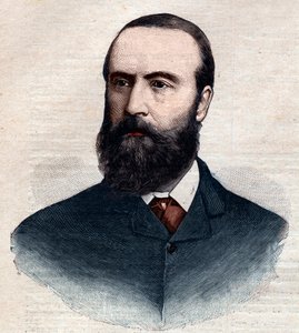 Porträt von Charles Stewart Parnell (1846-1891), irischer Politiker. Gravur in „Le petit Parisien“ von 1891. Private Sammlung.