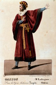 Porträt von Gaston, interpretiert von Lafargues in Die sizilianische Vesper (I vespri siciliani), Oper von Giuseppe Verdi von Anonymous Anonymous