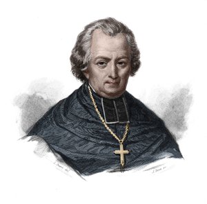 Porträt von Jean Lefebvre de Cheverus (1768-1836) französischer Kardinal, Erzbischof von Bordeaux in „Portraits et histoire des hommes utile: hommes et femmes de tous pays et de tous conditions, qui acquis des droits à la reconnaissance des hommes“ veröffe von Anonymous Anonymous