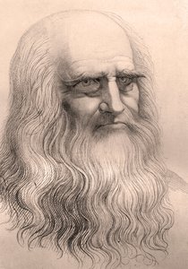 Porträt von Leonardo Da Vinci (1452-1519) nach seinem Selbstporträt.