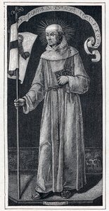Porträt von Johannes von Capistran (Giovanni da Capestrano) (1386-1456), italienischer Franziskaner. Nach dem Gemälde von Bartolomeo Vivarini aus dem 15. Jahrhundert. Gravur in „Les Missions Catholiques au XIXeme Siecle“ von Louis-Eugene Louvet. Private Sa von Anonymous Anonymous