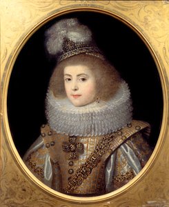Porträt eines jungen Mädchens vom Hof des Königs von Navarra. Anonymes Gemälde