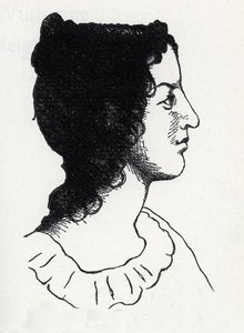 Porträt der britischen Schriftstellerin Emily Bronte (1818-1848) (Gravur aus "Les Hauts de Hurlevent") von Anonymous Anonymous