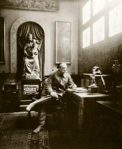 Porträt des französischen Schriftstellers Anatole France in seinem Büro im Jahr 1904. Private Sammlung von Anonymous Anonymous