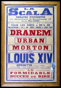 Plakat für die Operette „Ludwig XIV.“ an der Scala
