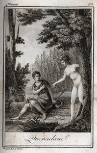 QUERCULANES, Nymphen, Kanalbeschützer. Gravur von 1819 in „Lettres à Emilie sur la mythologie“ von Charles Albert Demoustier (1760-1801). Private Sammlung. von Anonymous Anonymous