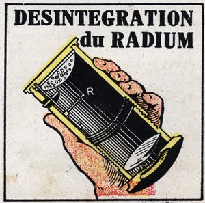 Radium: Desintegration von Radium. Anonyme Illustration von 1925. Private Sammlung.
