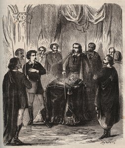 Empfang eines Illuminaten (geheime Gesellschaft) - Illuminaten von Bayern - Gravur von 1879 in Histoire des sociétés secrètes, politiques et religieuses von Pierre Zaccone (1817-1895) von Anonymous Anonymous