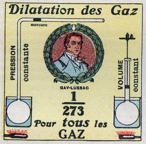 Temperatur und Ausdehnung: Gasausdehnung, untersucht von Louis-Joseph Gay-Lussac. Anonyme Illustration von 1925. Private Sammlung. von Anonymous Anonymous
