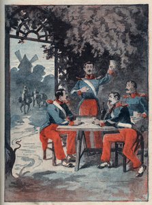 Die vier Sergeanten von La Rochelle, die unter der Restauration beschuldigt wurden, die Monarchie stürzen zu wollen, und 1822 guillotiniert wurden
