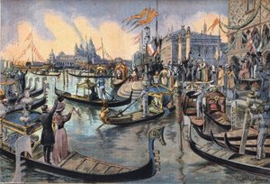 Der deutsche Kaiser Wilhelm II. von Preußen (1859-1941) in Venedig. In „Le Petit Parisien“ am 12.04.1908 von Anonymous Anonymous