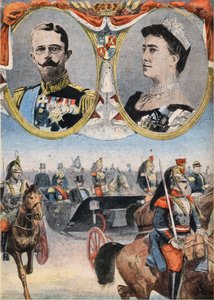 Die Gäste Frankreichs: König Gustave V (1858-1950) und Königin von Schweden Victoria (Viktoria von Baden) von Anonymous Anonymous