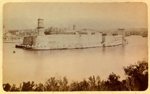 Die Stadt Marseille und ihre Umgebung um 1885-1890: Fort Saint Jean, Ansicht vom Pharo