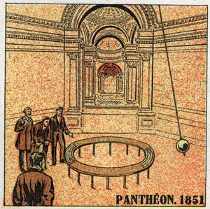 Das Pendel: Experiment von Léon Foucault (1819-1868) im Pantheon im Jahr 1851, das die Rotation der Erde demonstriert. Anonyme Illustration von 1925. Private Sammlung. von Anonymous Anonymous