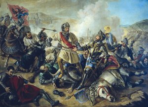 Der Soldat Juan de Urbieta (gest. 1553) nimmt den König Franz I. von Frankreich in der Schlacht von Pavia am 24. Februar gefangen von Anonymous Anonymous