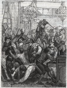 Diebstahl der Möbelwache (heutiges Hotel de la Marine, Place de la Concorde) - Diebstahl in der Woche vom 11. bis 17. September 1792 durch eine Bande, die von Paul Miette beauftragt wurde, einen Teil der Diamanten im Hotel du Garde-Meuble de la Couronne, P