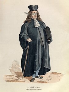 Ein Notar in Paris im Jahr 1725 (Regierungszeit von König Ludwig XV.)