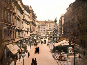 Wien im Jahr 1901. Der Graben. Photochrom