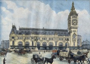 Ansicht des Gare de Lyon in Paris im Jahr 1902. Gravur in Le Petit Parisien von Anonymous Anonymous