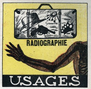 Röntgenstrahlen: Verwendung von Röntgenstrahlen, um durch Objekte und Körper zu sehen. Anonyme Illustration von 1925. Private Sammlung.