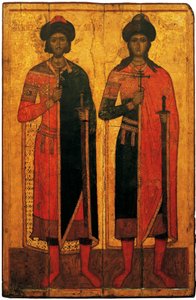 Heilige Boris und Gleb von Anonymous Russian icon painter