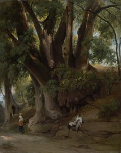 Italienische Baumlandschaft (Straße bei Albano) von Anselm Feuerbach