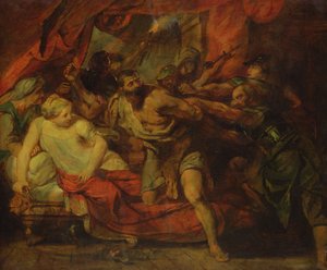 Die Gefangenschaft von Samson, nach einem Gemälde von Rubens, 1848 von Anselm Feuerbach