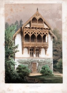 Giebel an einem Wohngebäude, Schönhausen, bei Berlin, Deutschland, um 1850 von Anst von W Loeillot