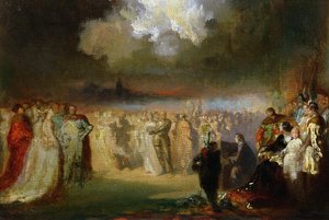 Frederic Chopin (1810-49) im Konzert im Hotel Lambert, Paris, 1840