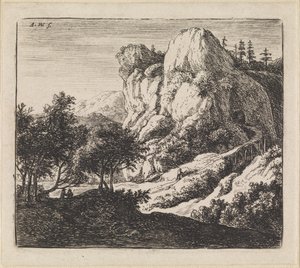 Landschaft mit Tunnel von Anthonie Waterloo