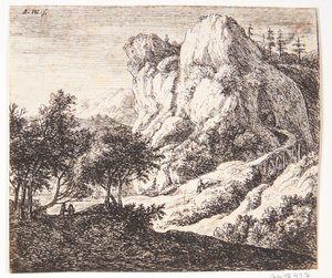 Kleine Holzbrücke von Anthonie Waterloo