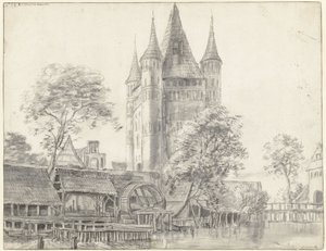 Stadttor Altenbrücker Tor und Wassermühle in Lüneburg bei Hamburg von Anthonie Waterloo