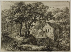 Die Mühle im Wald von Anthonie Waterloo