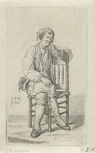 Mann auf einem Stuhl von Anthonie Willem Hendrik Nolthenius de Man