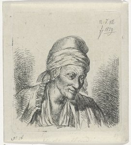 Alte Frau nach rechts von Anthonie Willem Hendrik Nolthenius de Man