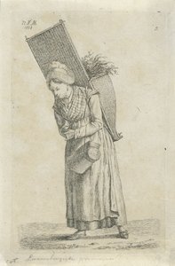 Frau aus Luxemburg mit einem Korb auf dem Rücken von Anthonie Willem Hendrik Nolthenius de Man