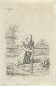 Waschende Frau aus Hennegau von Anthonie Willem Hendrik Nolthenius de Man