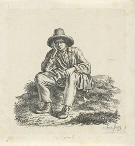 Sitzender Mann, der seinen Kopf stützt von Anthonie Willem Hendrik Nolthenius de Man