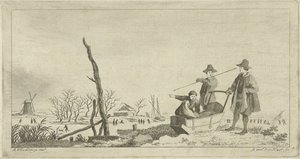 Figuren bei einem Schlitten in einer Winterlandschaft von Anthonij van der Haer