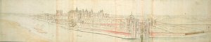 Hampton Court Palace vom Fluss aus, ca. 1544 von Anthonis van den Wyngaerde