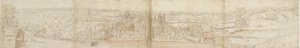Oatlands Palace von Süden, 1559. Rückseite: Richmond Palace und Dächer von Oatlands, 1559 von Anthonis van den Wyngaerde