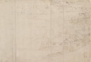 Panorama von London, gesehen von Southwark: Bankside, 1554 von Anthonis van den Wyngaerde