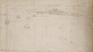 Panorama von London gesehen von Southwark: Greenwich, 1554 von Anthonis van den Wyngaerde