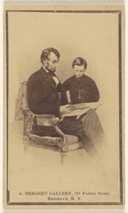 Präsident Lincoln liest seinem Sohn Tad die Bibel vor