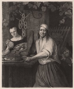 Bäcker Arent Oostwaard und seine Frau Catharina Keizerswaard, Koekenbakker von Anthony Cornelis Cramer